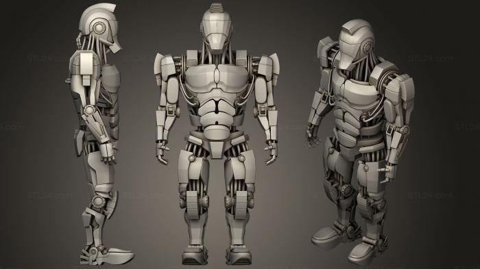 Статуэтки герои, монстры и демоны (Робот-мужчина 03, STKM_1494) 3D модель для ЧПУ станка
